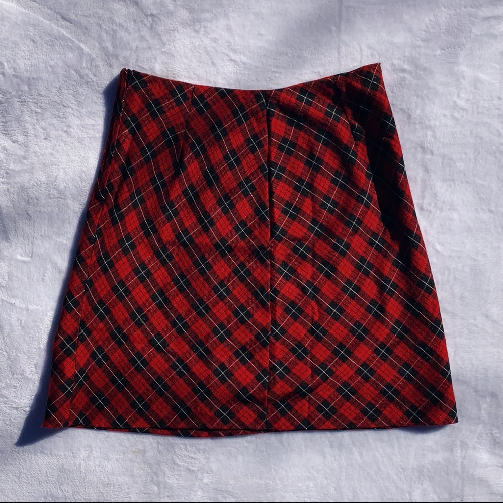 GIORGIO FIORELLI red plaid skirt